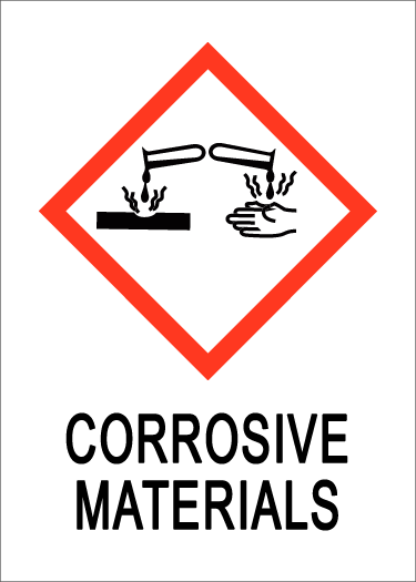 corrosive hazard graphic