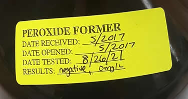properly labeled peroxide former