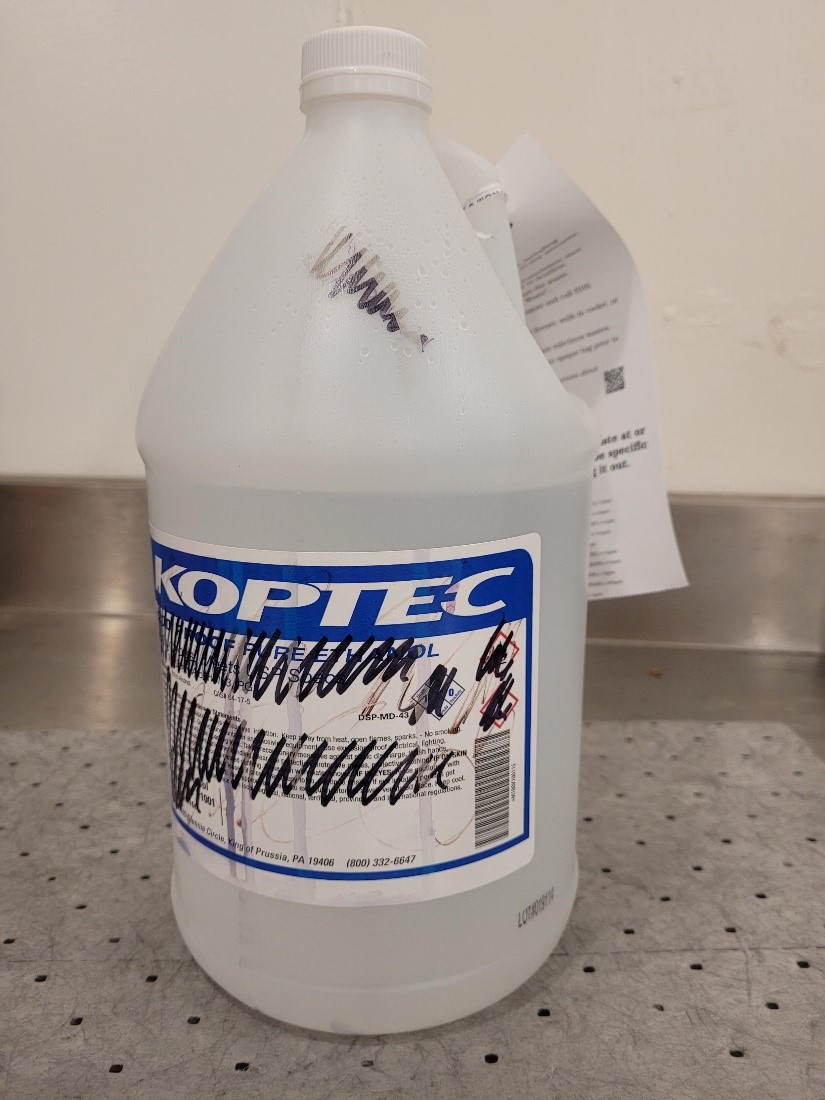 reused large reagent bottle for chemical waste